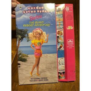 90s Barbie The Island Resort Adventure Golden Sound Story Book sealed untested